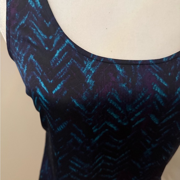 Express Black and Blue Chevron Tank Top - Picture 2 of 7